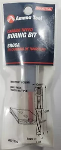Amana Tool - 301005 Carbide Tipped Brad Pt. Boring Bit L/H 5mm Dia x 57mm Lon... - Picture 1 of 3