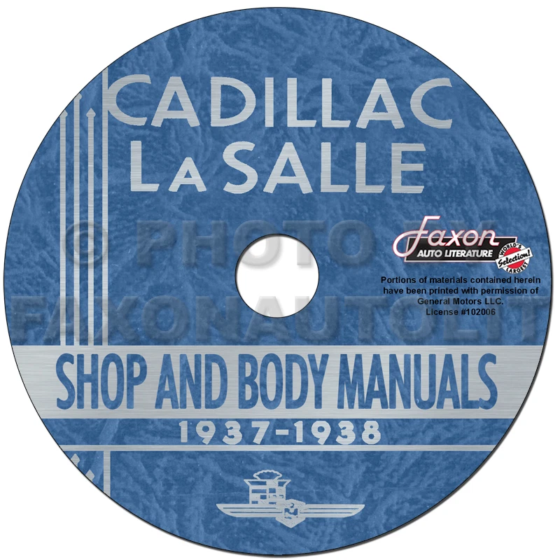Cadillac and LaSalle 1937 1938 CD-ROM manual de taller con servicio de reparación de carrocería Foto 1 de 1