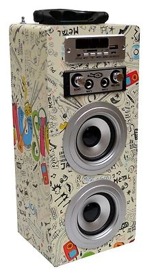 MOBILE BLUETOOTH SOUNDBOX_CREME_MIKROEING_FM_AUX_USB_SD_MP3_BOX31 gelb +MIKROFON - Bild 1 von 4