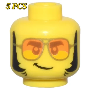 5 PCS LEGO PARTS Minifigure Head 3626pb2540 Yellow - Picture 1 of 6