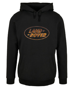 LAND ROVER AGED / RUSTY LOOK LOGO HOODIE. Sizes upto 7XL - FREE UK POST