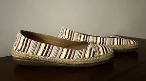 Women's Aerosoles Appraiso Bright Multistrip Canvas Stitch 'N Turn Flat Sz 6.5M - Picture 1 of 7