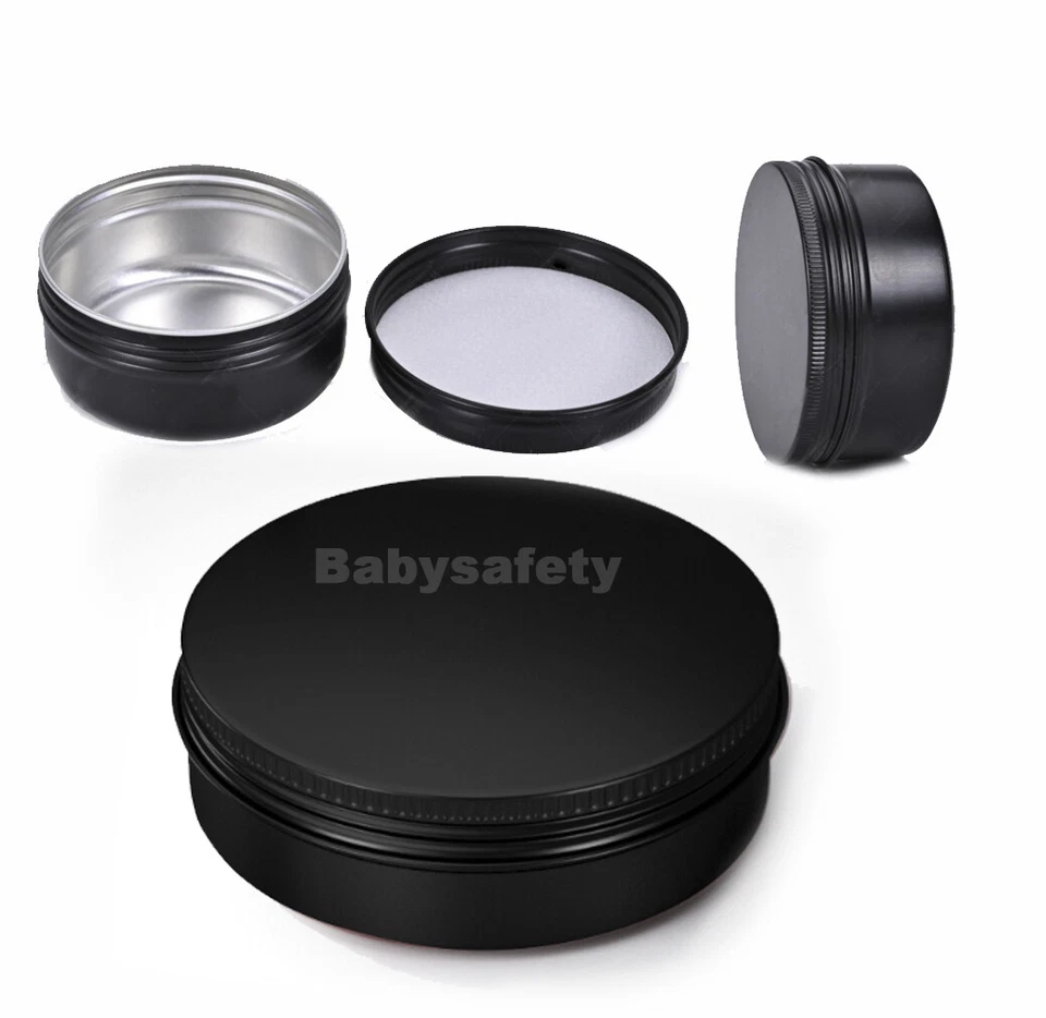 Aluminum Tin Screw Top Lid Round Metal Container,Storage Jar Travel Tin can - Image 1 of 4