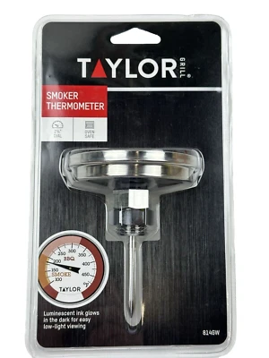 Termómetro para ahumador Taylor Grill modelo 814OMG tinta luminiscente brilla en la oscuridad nuevo en paquete Foto 1 de 4