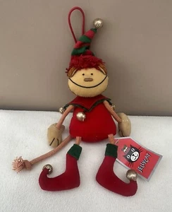 Jellycat Dingly Dangly Elfin Monkey Tiny Vintage Xmas Hanging Tree Toy Rare WT - Bild 1 von 4