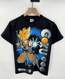 Vintage Dragon Ball Z Goku Solo Shirt Double Sided AOP Peyote Style Size Small - Picture 1 of 7