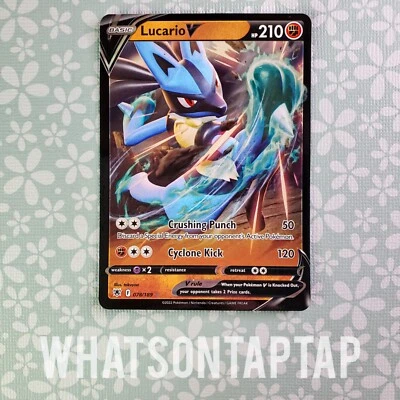 Pokemon Card Lucario V 078/189 Ultra Rare Sword Shield Astral Radiance Misprint - Image 1 of 2
