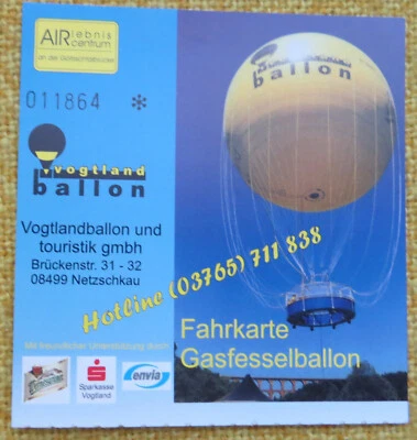 Fahrkarte Gasfesselballonfür Sammler  (66-24) - Bild 1 von 2