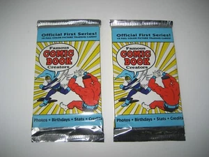 FAMOSOS CREADORES DE CÓMICS 2 PAQUETES DE TARJETAS COLECCIONABLES - NUEVO SELLADO ECLIPSE VINTAGE. 1992 - Imagen 1 de 4