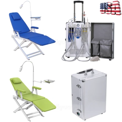 Unidad de entrega dental portatil móvil compresor de aire/silla plegable 4hoyo - Image 1 of 4