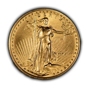 1987 G$5 1/10 oz Gold American Eagle - Low Mintage - SKU-G4488 - Picture 1 of 4