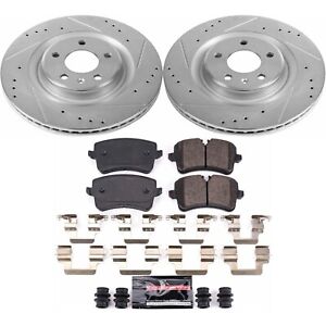 Powerstop K6139 2-Wheel Set Brake Discs And Pad Kit Rear for Audi A6 Quattro A7