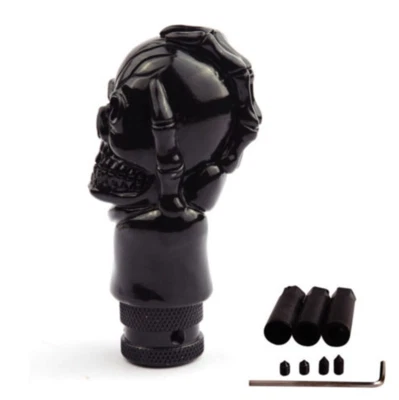 Manual Gear Stick Shift Car Shifter Lever Knob Black Skull Head Style Metal Kit - Image 1 of 4