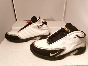 2006 Nike Uptempo Supreme Court SC Baskeball Shoes Boys 7 Y Youth Black & White - Picture 1 of 15