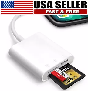 SD Card Reader for iPhone iPad,Trail Game Camera SD Card Viewer with Dual Slot - Picture 1 of 6