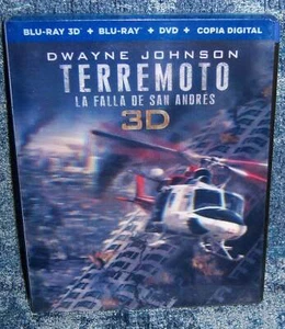 NEW DWAYNE JOHNSON SAN ANDREAS 2D & 3D BLU RAY & DVD 2015 LENTICULAR SLIP MEXICO - Picture 1 of 2