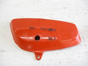 1974 Suzuki TC 125 used Left Side Frame Cover Panel Orange *Cracked* - Picture 1 of 6