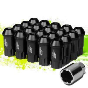 J2 ENGINEERING 7075-T6 FORGED ALUMINUM 20X LUG NUTS W/TUNER M12X1.5 50MM BLACK - Picture 1 of 7