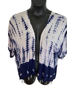 Soft Surroundings Womens Size L Open Cardigan Lightweight Beads Boho Hippie E534 - Picture 1 of 9