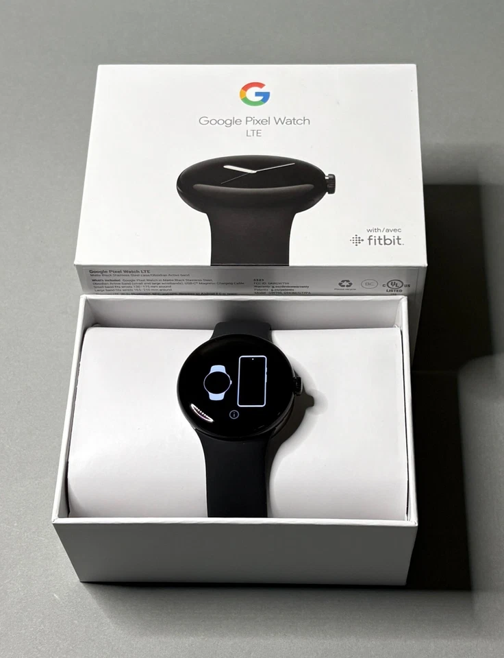 NEW Google Pixel Watch 1st Gen. LTE Unlocked Black Case w/ Obsidian Active Band - Image 1 of 1