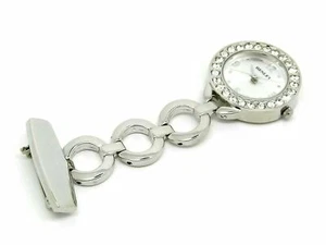 Krankenschwesteruhr Anhänger Kosmetikerin Silber/Roségold Diamanté HF02.1 / HF02.44 - Bild 1 von 9