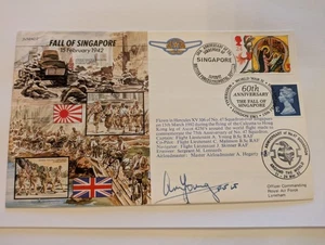 LIMITED EDITION COVER FALL OF SINGAPORE 1942 SIGNED CAPT. A. YOUNG FLT. LT. 60TH - Picture 1 of 3