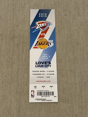 2019 RUSSELL WESTBROOK 20/20/21 TRIPLE DOUBLE FULL TICKET  - Image 1 of 2