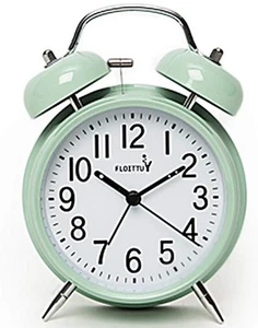 4'' Twin Bell Alarm Clock with Backlight (Loud Alarm for Deep Sleepers)  - Picture 1 of 6