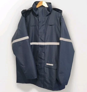 SIOEN Wacker Flame Retardant Anti-Static Rain Work Jacket L Navy FR1/LC1 EN14116 - Picture 1 of 11