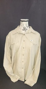Cruel Girl Button Up Shirt Large Tan Pearl Snaps Western Pockets Womens - Picture 1 of 11
