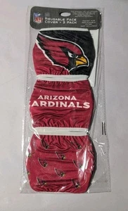 ARIZONA CARDINALS NFL FACE COVER FOCO FOREVER COLLECTIBLES 3 PACK MASKS - NEW - Picture 1 of 4