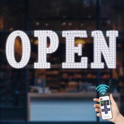 Letrero abierto LED grande 40"X 14" con control remoto alta visibilidad brillante negocios Foto 1 de 4
