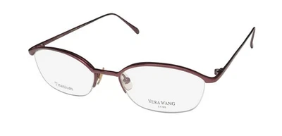 NUEVO MARCO DE GAFAS VERA WANG LUXE MIREILLE 2 TITANIO 49-18-135 MEDIA LLANTA BU ROJO Foto 1 de 4