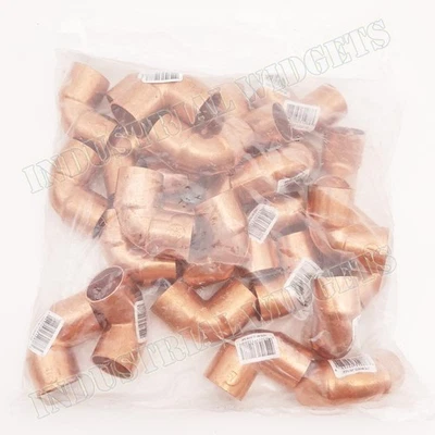 EPC - ELKHART PRODUCTS CORPORATION 25 Pcs 3/4 Inch Close Rough 90° Elbow Copper Fittings Elkhart EPC 107C CxC USA