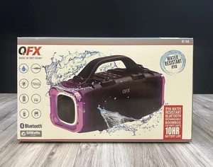 QFX Waterproof Boom Box Speaker, High Powered, Bluetooth, LED Lights, Portable - Photo 1/15