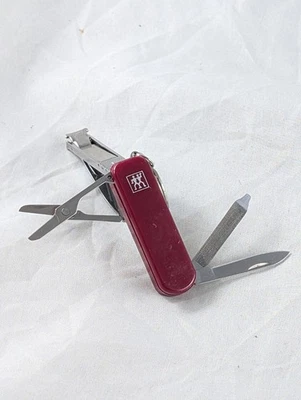 J.A. Henckels / Zwilling Red Nail Clippers Keychain Multi Tool Knife File ✂️ - Image 1 of 4