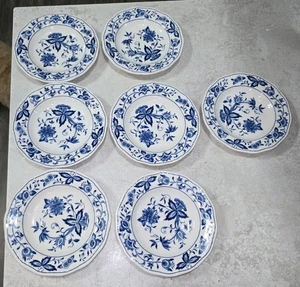 Nikko Ironstone Blue Bonnet Harmony House Dinner Plates 6" Blue Onion (7) - Picture 1 of 9