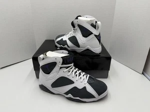 Air Jordan 7 Retro Flint (2021) Size 10 White Varsity Purple Grey CU9307-100 - Picture 1 of 13