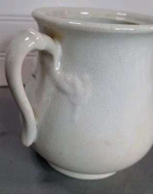  Antique Anthony Shaw white Ironstone Sugar bowl Cable & Ring Flower Vase 1875  - Image 1 of 4