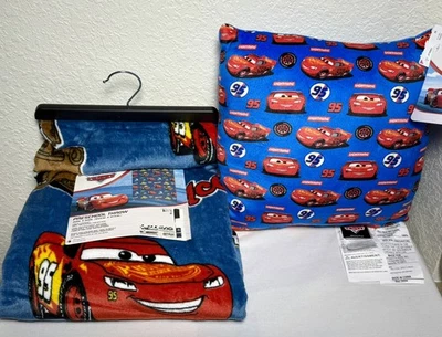 Disney CARS Preescolar Manta Suave Felpa 50" x 40" y COCHES ¡Juego de Almohadas NUEVO! Foto 1 de 4