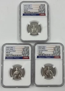 2025 P D S IDA B WELLS AMERICAN WOMEN AWQ NGC MS66 FIRST DAY OF ISSUE ⭐SHIPS NOW - Picture 1 of 2