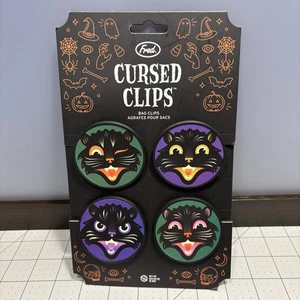 Spooky Clips Black Cat Set 4 Chip Bag Closures Fred Halloween Seasonal 2022 NEW - Picture 1 of 17