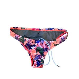Jolyn Damen orange Blumendruck französischer Schnitt Bikinihose Größe Large - Bild 1 von 4
