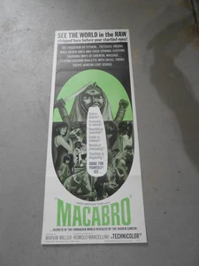 VTG 1966 ORIGINAL MACABRO DOCUMENTARY MOVIE POSTER - Picture 1 of 9