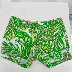 Lilly Pulitzer Callahan Shorts Resort weiß sehen rosa Elefanten Größe 4 - Bild 1 von 6