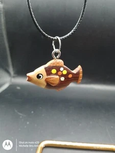 Cute Wooden Fish Pendant Necklace - Picture 1 of 2