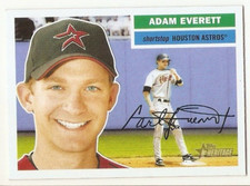 ADAM EVERETT SP VARIATION 2005 TOPPS HERITAGE 418 HOUSTON ASTROS