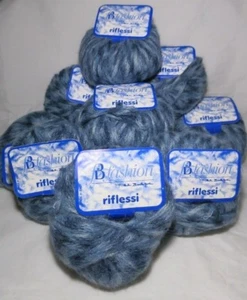 FB Fashion Riflessi Yarn 10 Balls Blue White NWT 92 Yards Each - Picture 1 of 4