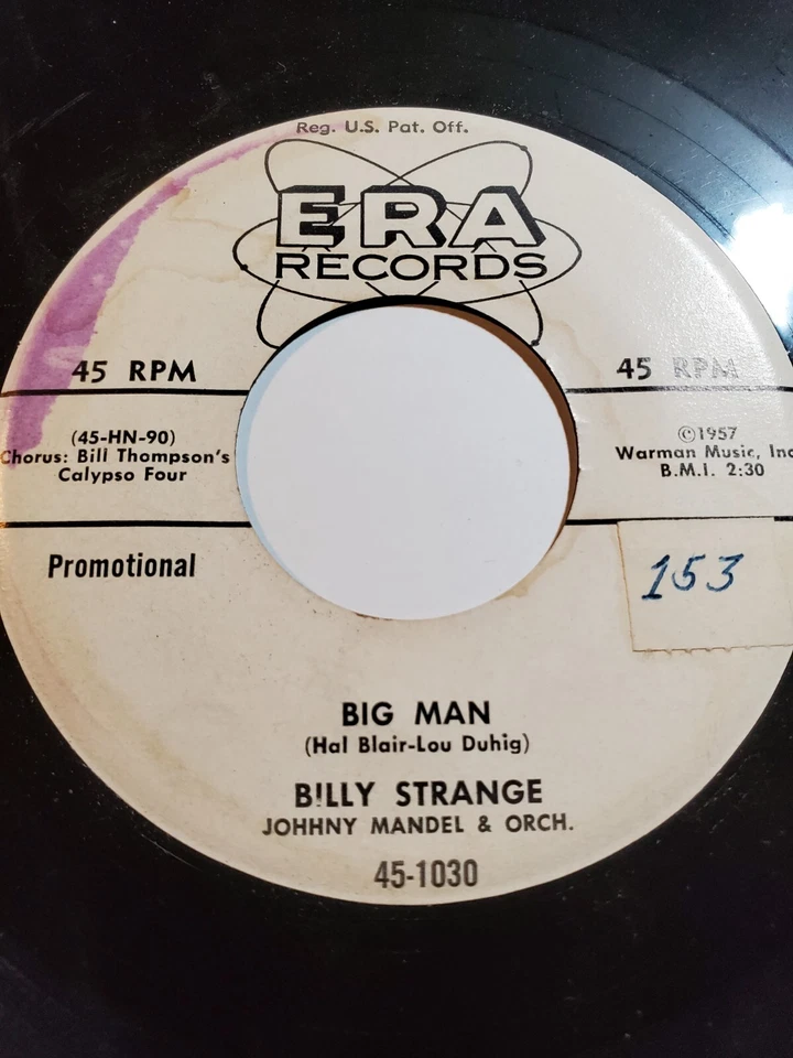BILLY STRANGE-ERA RECORDS-45RPM-IT WASNT MUCH OF A TOWN-BIG MAN-PROMO-VG F155 Foto 1 de 1