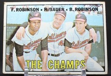 1967 TOPPS FRANK ROBINSON BROOKS BAUER #1 THE CHAMPS ORIOLES HOF MLB Baseball